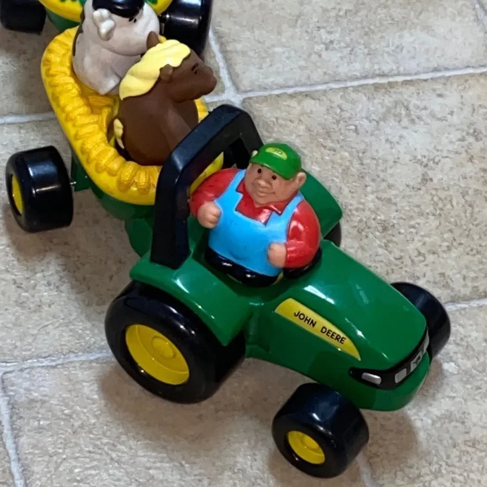 John Deere Green Farm Tractor Toy with Animals